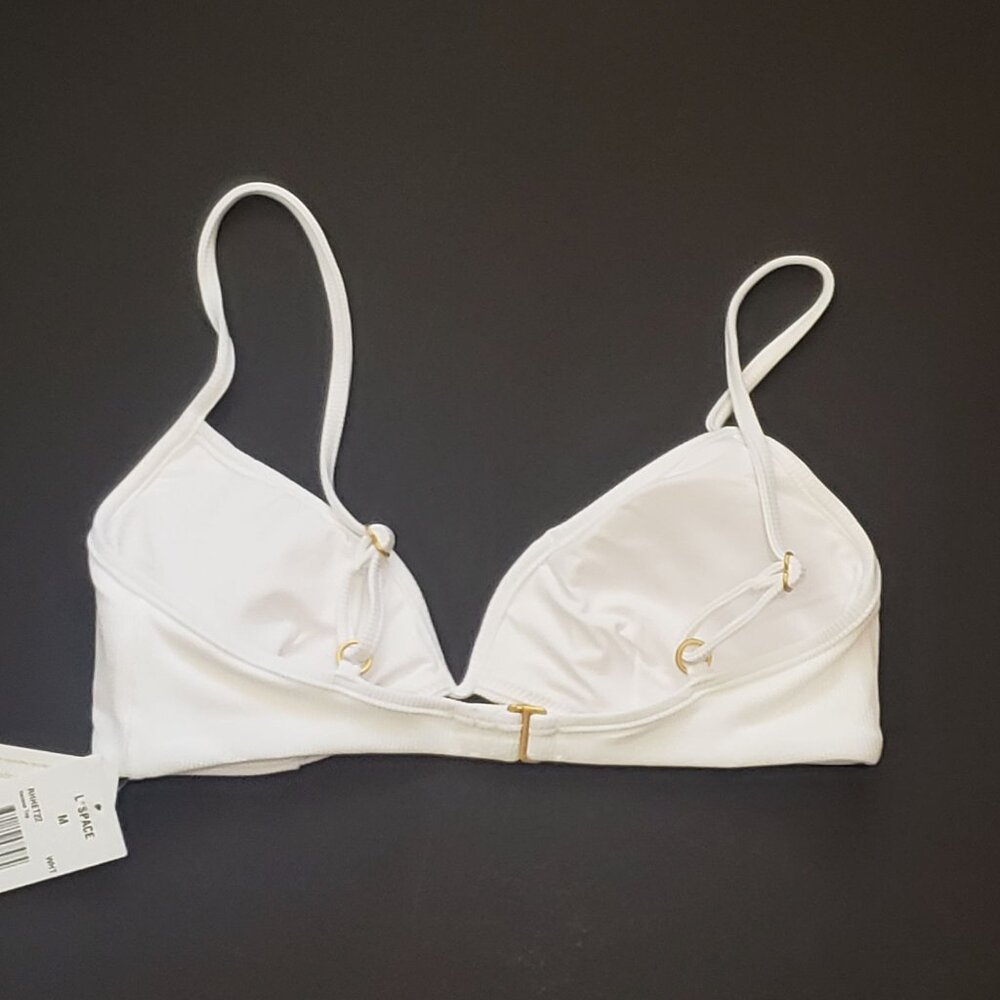 L*Space LSPACE Ribbed Helena Bikini Top Women's Size Medium White Adjustable NWT - Picture 11 of 12